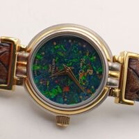 Đồng hồ nữ mặt đá Opal dây da màu nâu hàng chính hãng độ mới cao còn nguyên miếng dán phía sau đã qua sử dụng