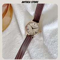 Đồng hồ nữ mặt nhỏ Barsh dây da cao cấp phong cách vintage BAT02