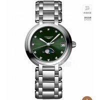Đồng hồ nữ mặt tròn bằng kim cương Longines PrimaLuna, YY22 30.5MM Charm Dây đeo bằng thép không gỉ cổ điển Đồng hồ nữ thạch anh