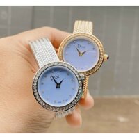 Đồng hồ nữ mặt tròn, đồng hồ đeo tay nữ dây kim loại DIOR dây đeo thời trang, cao cấp siêu rẻ