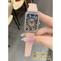 Đồng hồ nữ mặt vuông full đá cách điệu điều chỉnh được kích thước (tặng kèm phụ kiện)