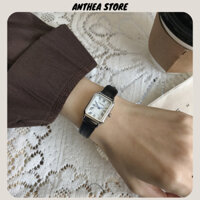 Đồng hồ nữ mặt vuông Ulzzang dây da mềm thanh lịch nữ tính phong cách Hàn Quốc ULV05