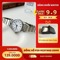 Đồng Hồ Nữ Màu Bạc Đồng Hồ Basic Size Mặt 25MM Đồng Hồ Đeo Tay Nữ Thanh Lịch Đơn Giản