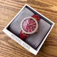 Đồng hồ nữ Michael Kors - MK 6451 MẶT ĐỎ DÂY DA ĐỎ [bonus]