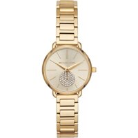 Đồng hồ nữ Michael Kors MK3838 Portia Gold-Tone Watch 28mm, Authentic, Full box, Luxury diamond watch