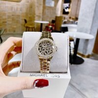 Đồng hồ nữ Michael Kors MK7394 Lennox Three-Hand Stainless Steel Watch Gold-Tone, Authentic, Luxury diamond watch