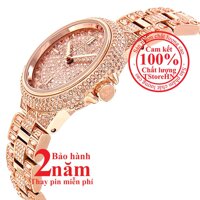 Đồng hồ nữ MK Camile MK5948 - Vỏ mặt và dây màu Vàng hồng (Rose Gold) mặt đồng hồ và viền nạm đá pha lê Swarovski size 33mm [bonus]