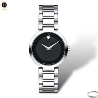 Đồng Hồ Nữ Movado Quartz Modern Classic 0607101 Dây Thép Trắng Mặt Đen