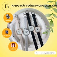 Đồng hồ nữ NAIDU mặt vuông dây da Đồng hồ chống nước giá rẻ Đồng hồ chính hãng cao cấp cho học sinh sinh viên