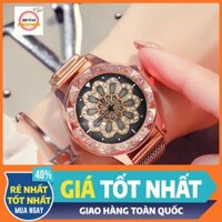 Đồng hồ Nữ nam châm mặt hình hoa