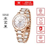 Đồng hồ nữ OLevs cao cấp kim dạ quang,Đồng hồ đeo tay nữ dây gốm chống nước,Đồng hồ nữ chính hãng thời trang công sở