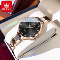 Đồng hồ nữ Olevs Gốm học sinh thạch anh chống thấm nước Đồng hồ nữ phong cách đơn giản 5872