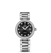 Đồng Hồ Nữ Omega DeVille Black Wave-Patterned Diamond Dial Automatic 'Black'