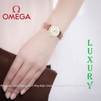 Đồng hồ Nữ Omega .n., dây da màu nâu, thời trang, sang trọng, chống nước, chống xước, siêu bền