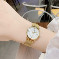 Đồng Hồ Nữ QB Dây Mành Phiên Bản Mới Cách Tân Màu Vàng