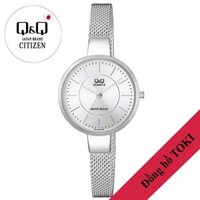 Đồng hồ nữ Q&Q Citizen QA17J201Y dây sắt thương hiệu Nhật Bản