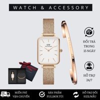 Đồng Hồ Nữ Quadro Pressed Melrose White & Vòng Tay Classic Cuff V1 D_W Chính Hãng - WATCH & ACCESSORY CO .