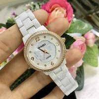 Đồng Hồ Nữ Rado Đá Sứ Trắng Hình Hoa