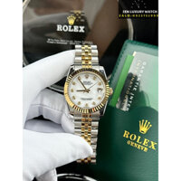 Đồng Hồ Nữ Rolex Datejust Mặt Trắng Cọc Số Đính Đá Dây Demi Cao Cấp - Máy Cơ Automatic Nhật - Size 31mm - Bảo Hành 2 Năm