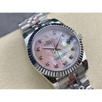 Đồng hồ nữ Rolex Datejust RZ221 31 / 36MM Mặt số màu hồng phù hợp tinh tế quyến rũ, dây đeo bằng thép không gỉ Không khí cao cấp Đồng hồ nữ cơ khí tự động