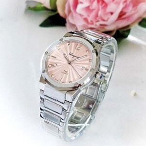 Đồng hồ nữ Salvatore Ferragamo FIG030015 F-80 Pink Dial Stainless Steel Ladies Watch