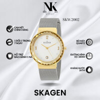 Đồng hồ nữ Skagen SKW2002 34mm mặt trắng, vỏ màu vàng kim, dây kim loại