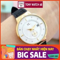 Đồng hồ nữ SL dây da đen mềm mặt đồng hồ siêu mỏng kim rốn độc đáo chống nước chính hãng Tony Watch 68