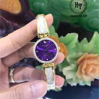 Đồng hồ nữ SUNRISE 9957SA Đính đá sang trọng Kính Sapphire chống xước chống nước tuy - Mặt tím dây vàng