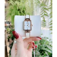 Đồng Hồ Nữ Sunrise 9990SA Pin Dây Thép Không Gỉ Rose Trắng, Size 23x28mm, Authentic, Full box, Luxury diamond watch