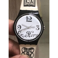 Đồng hồ nữ Swatch Swiss tay nhỡ và to đeo. Mặt 32mm