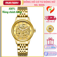 Đồng hồ nữ Tevise 9006, Máy cơ tự động phát sáng trong bóng tối dây thép không rỉ, chống nước 3ATM