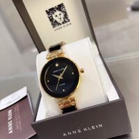 đồng hồ nữ thạch anh anne klein ak1980 màu đen, dây đá ceramic, size 34mm