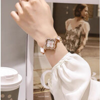 Đồng Hồ Nữ Thiết Kế Mặt Cỏ 4 Lá Kiểu Dáng Lắc Tay Dây Rút - Đồng Hồ Thời Trang Sang Trọng