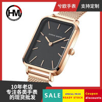 Đồng hồ nữ thời trang thể thao Nhật Bản 2025, phong cách sang trọng nhẹ nhàng, chống nước, dây đeo lưới thép không gỉ đơn giản, đồng hồ vuông nhỏ DW, đồng hồ nữ PVBE