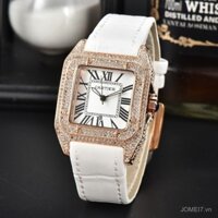 Đồng hồ nữ thương hiệu CARTIER vỏ vuông dây da kim cương thời trang tinh tế thanh lịch