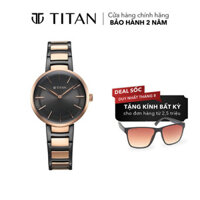 Đồng hồ Nữ TITAN dây thép không gỉ Workwear màu Anthracite 33 mm - 95183KM02