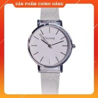 Đồng hồ nữ Ulzzang 5027 dây thép lưới cao cấp mặt tròn số vạch