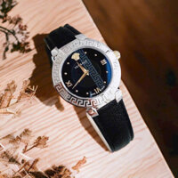 Đồng Hồ Nữ Versace Cao Cấp Máy Quartz (Pin) Thuỵ Sỹ Mặt Tròn Dây Da