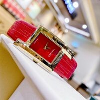 Đồng Hồ Nữ Versace Greca Icon VELU00319 Mặt Chữ Nhật Viền Vàng Gold Dây Da Màu Đỏ Máy Thuỵ Quartz (Pin) Kính Sapphiare