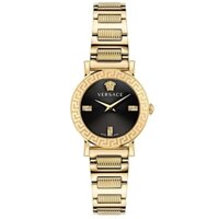 Đồng Hồ Nữ Versace Petit Dây Kim Loại Vàng Mặt Đen Size 28mm VE6M00622