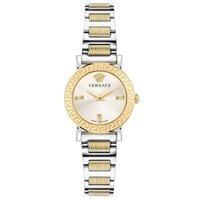 Đồng Hồ Nữ Versace Petit Dây Kim Loại Demi Vàng Mặt Trắng Size 28mm VE6M00422
