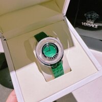 Đồng hồ nữ Versace VQO020015 Destiny Precious Green Topaz Leather Stainless Swiss Watch, Full box, Luxury diamond watch