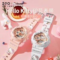 Đồng hồ nữ ZGO Hello Kitty Đồng hồ kỹ thuật số điện tử Đồng hồ đeo tay thể thao chống nước đa chức năng Quà tặng 8511