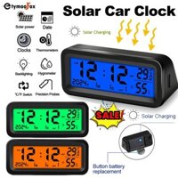 Đồng hồ ô tô đồng hồ năng lượng mặt trời ô tô nhiệt kế ô tô sạc Type-C Đồng hồ tự động Đèn nền LCD phát sáng Màn hình kỹ thuật số Phụ kiện