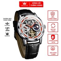 Đồng hồ Olevs automatic nam lộ máy cơ cao cấp size 44mm,dây đeo da cao cấp,chống nước 30m,bảo hành toàn quốc 12 tháng