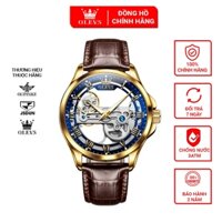 Đồng hồ Olevs automatic nam lộ máy cơ cao cấp chống thấm nước, Đồng hồ đeo tay quà tặng cho nam giới kim dạ quang