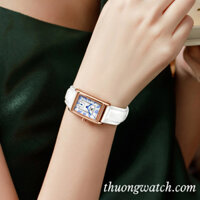 Đồng hồ olevs nữ dây da mặt chữ nhật size nhỏ trắng ĐHĐ42102