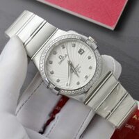 Đồng Hồ Omega Constellation Co-Axial Fake 11 Thụy Sỹ Mặt Trắng Đính Đá 38mm