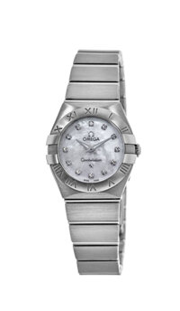 Đồng Hồ Omega Constellation Brushed Quartz 24mm Mother of Pearl Women's Watch 123.10.24.60.55.001 (USED)