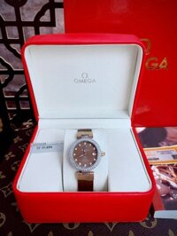 Đồng hồ Omega Deville nữ mặt màu nâu máy Nhật Super Fake 34mm